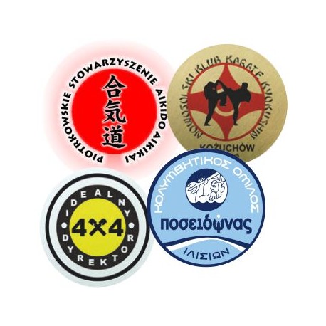 D6 Kolorowy emblemat grawerowany śr. 25 mm