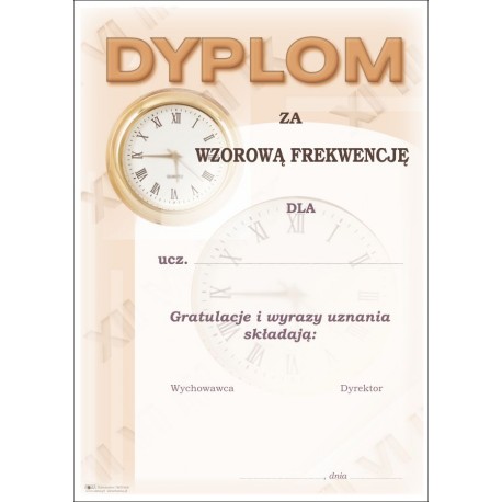 700 dyplom wzorowej frekwencji