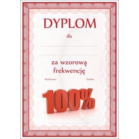 751 dyplom wzorowej frekwencji