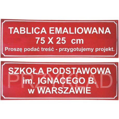 Urzędowy szyld emaliowany 75x25