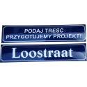 NAZWA ULICY szyld emaliowany